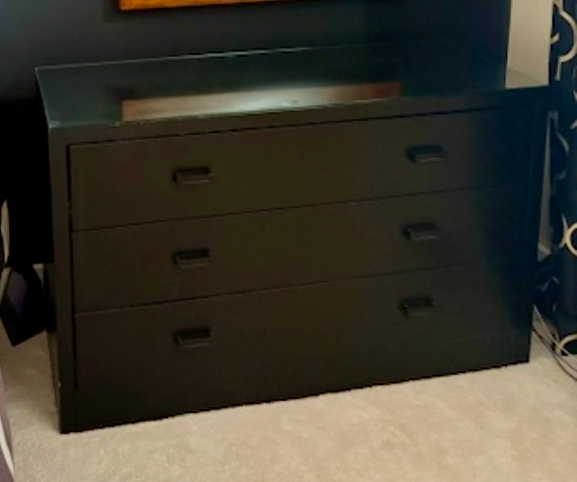 Black Custom Made Bachelor's Chest Nightstand Dresser