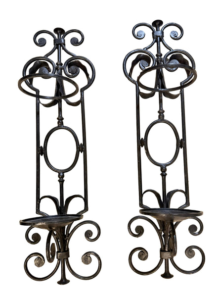 Pair of Iron Global Views Williamsburg Candle Sconces