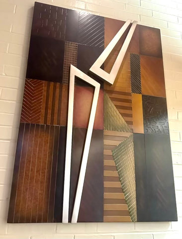 Large Contemporary Art Deco Metal and Abstract Art