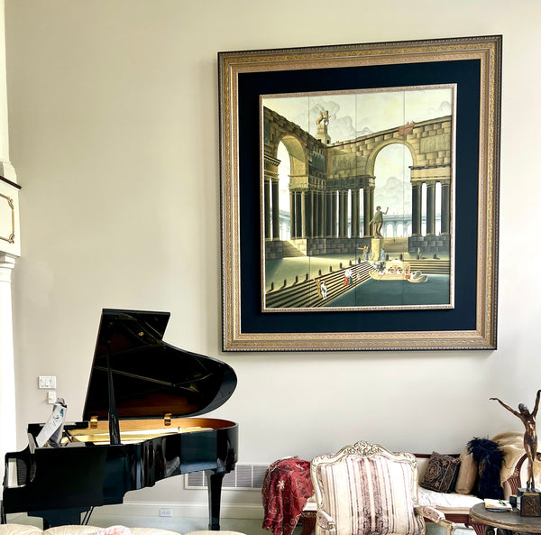 Extra Large Custom Matted and Framed 4 Panel Screen Art by Robert Hubert