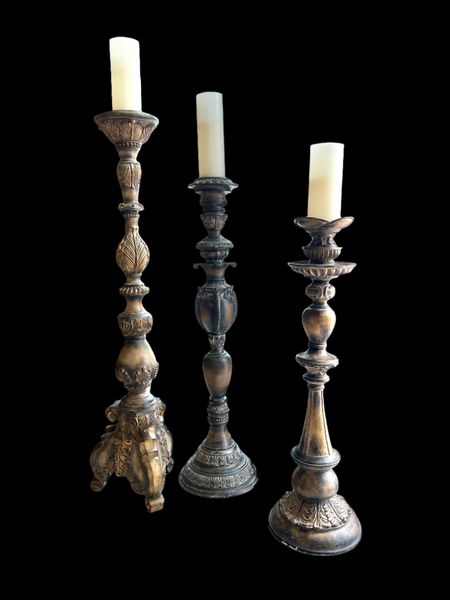 Set of 3 Floor Size Candlesticks (2 Sets Available)