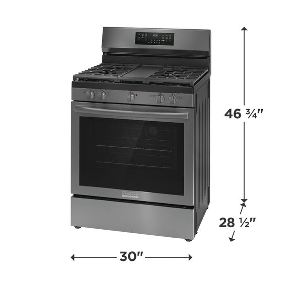 Frigidaire Gallery Black Stainless Gas 5 Burner 30" Range