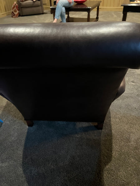 Old Hickory Tannery Leather Chair and Ottoman