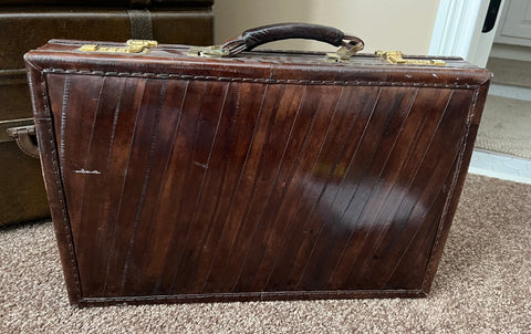 Vintage Amiet Brown Eel Skin Briefcase