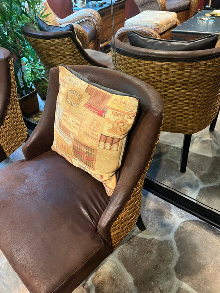 Pair of Frontgate Sheldon Dining Chairs with Seagrass Back Chairs