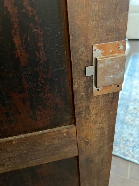 Small Antique Carved Wood Wardrobe Armoire Cupboard