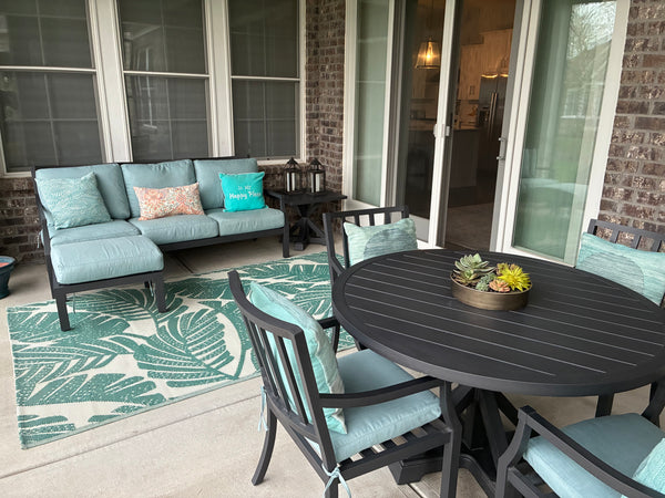 ARHAUS Montego Outdoor Aluminum Round Dining Table and 4 Chairs