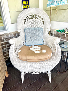 Antique Eastlake Victorian Wicker Chair with Cushion