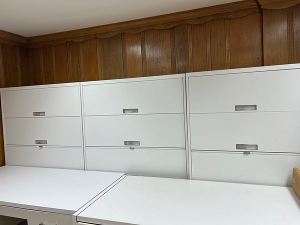 Datum White Stak-N-Lok Tall 5 Shelf Storage Cabinets (4 Available)