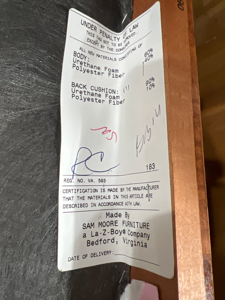 Pair of Sam Moore for LaZBoy Leather MCM Club Chairs