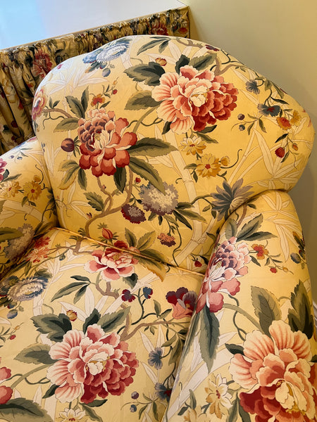 Floral Chair and Ottoman