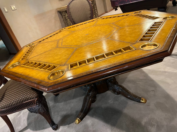 Maitland-Smith Rams Head Game Poker Card Table