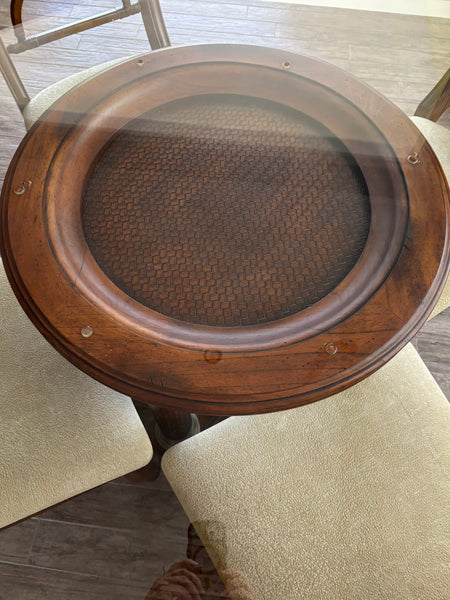 Serengeti Kuli Wood Round Pedestal 50"Dining Set from Ashley Furniture
