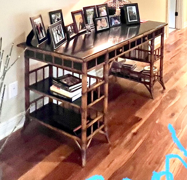 Vintage McGuire Chinoiserie Style Bamboo Writing Desk