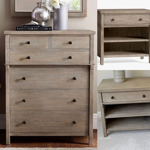 Set of POTTERY BARN Toulouse 6-Drawer Dresser and Matching Pair of Toulouse Nightstands