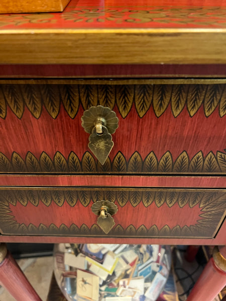 Pair of Red Painted Side Tables