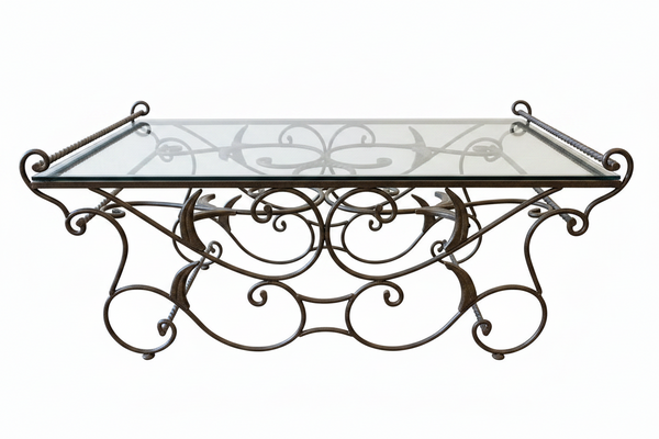 Iron and Glass Coffee Table