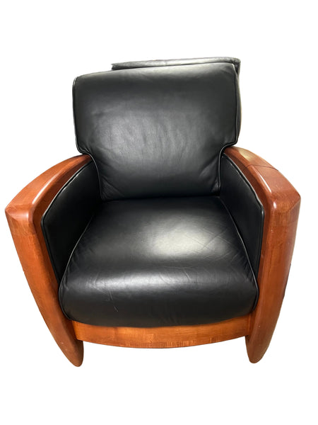 Pair of Sam Moore for LaZBoy Leather MCM Club Chairs