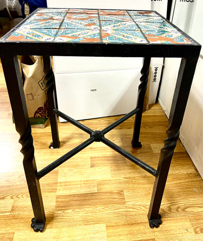 Iron and Tile Side Table