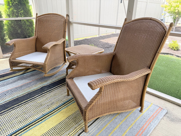 Vintage Lloyd Flanders Lloyd Loom 7-Piece Wicker Set