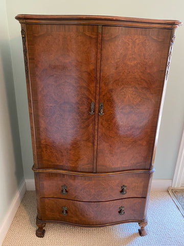 Burled Walnut English Highboy