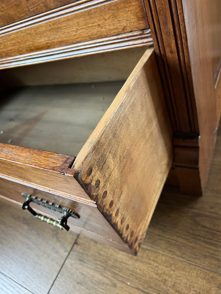Victorian Antique Burled Walnut Roll Top Secretary Desk, Bookcase