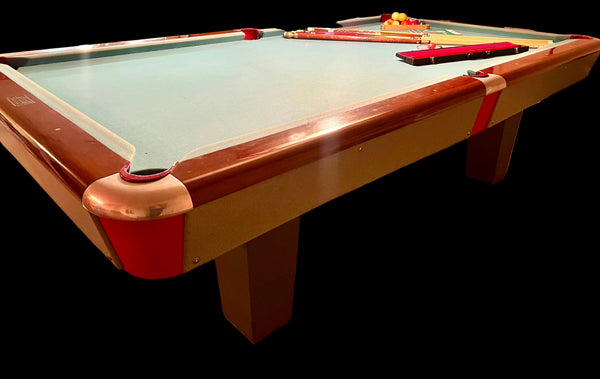 Vintage MCM Brunswick Sport King Pool Billiard Table and Accessories