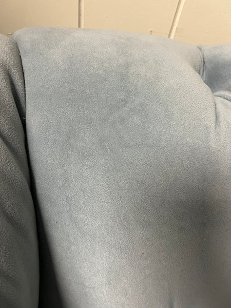 Pottery Barn Chesterfield Roll‑Arm Upholstered Sofa - Steel Blue Everyday Velvet Fabric
