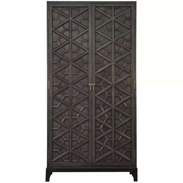 Noir Maharadscha Pale Black Hutch Armoire