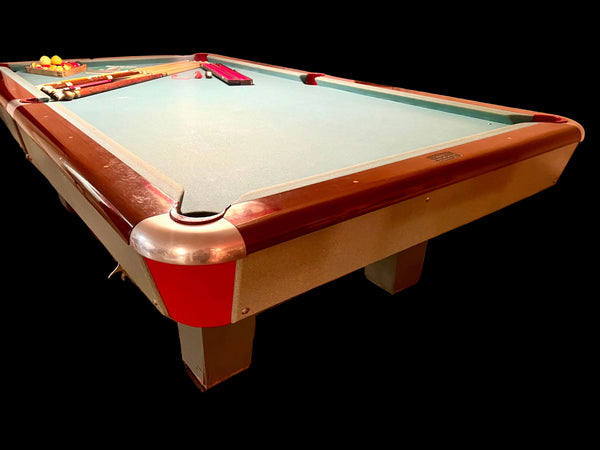 Vintage MCM Brunswick Sport King Pool Billiard Table and Accessories