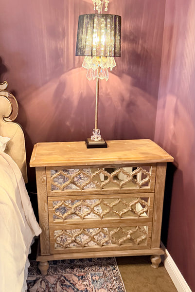 Pair of Wood Mirrored Nightstands