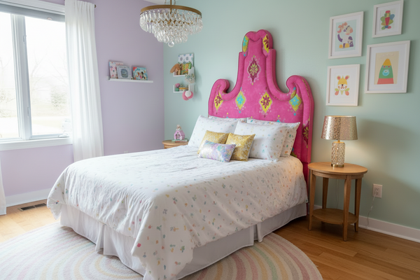 Custom Upholstered Full Size Headboard (2 Available)