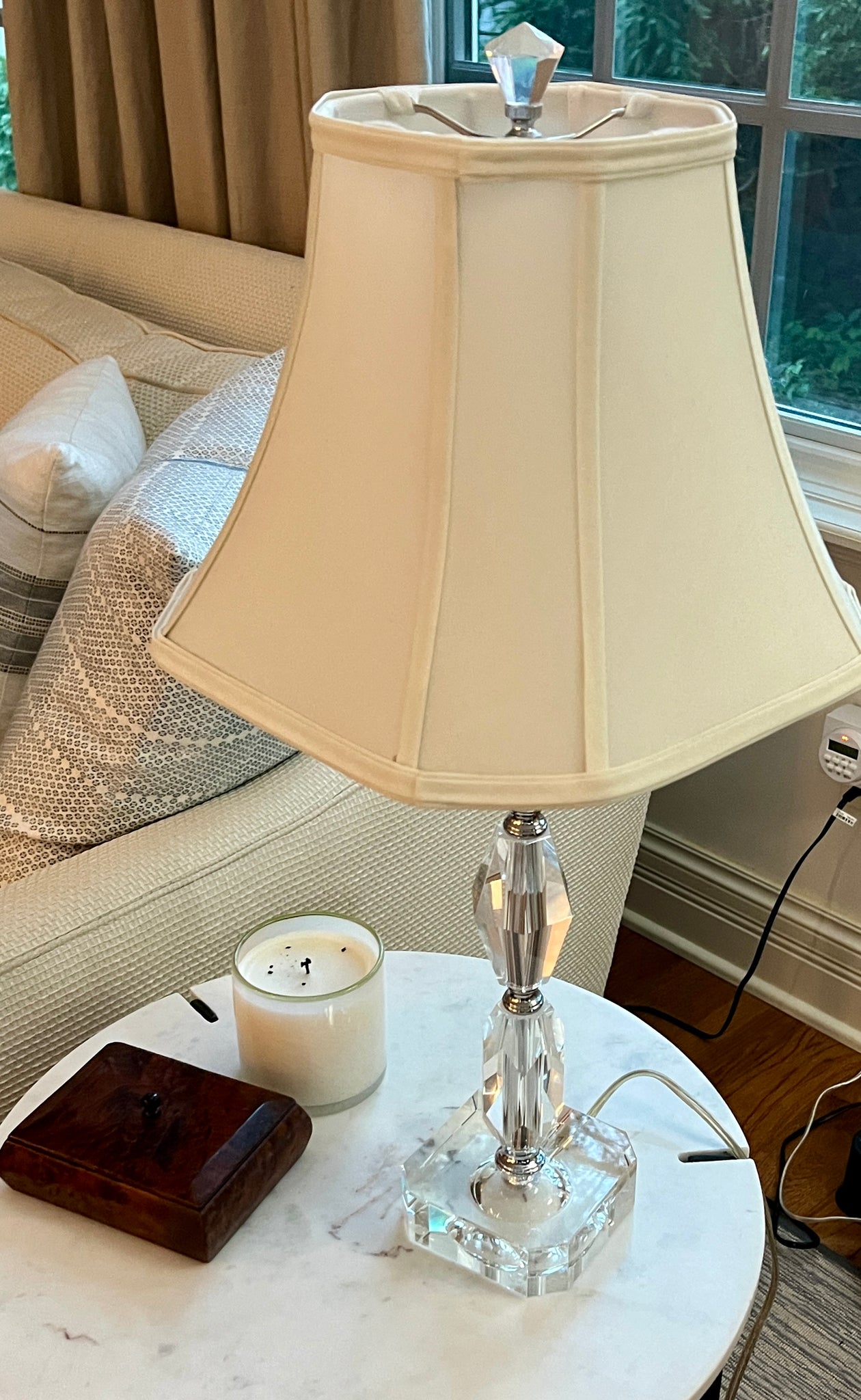 Pair of RESTORATION HARDWARE Crystal Table Lamps