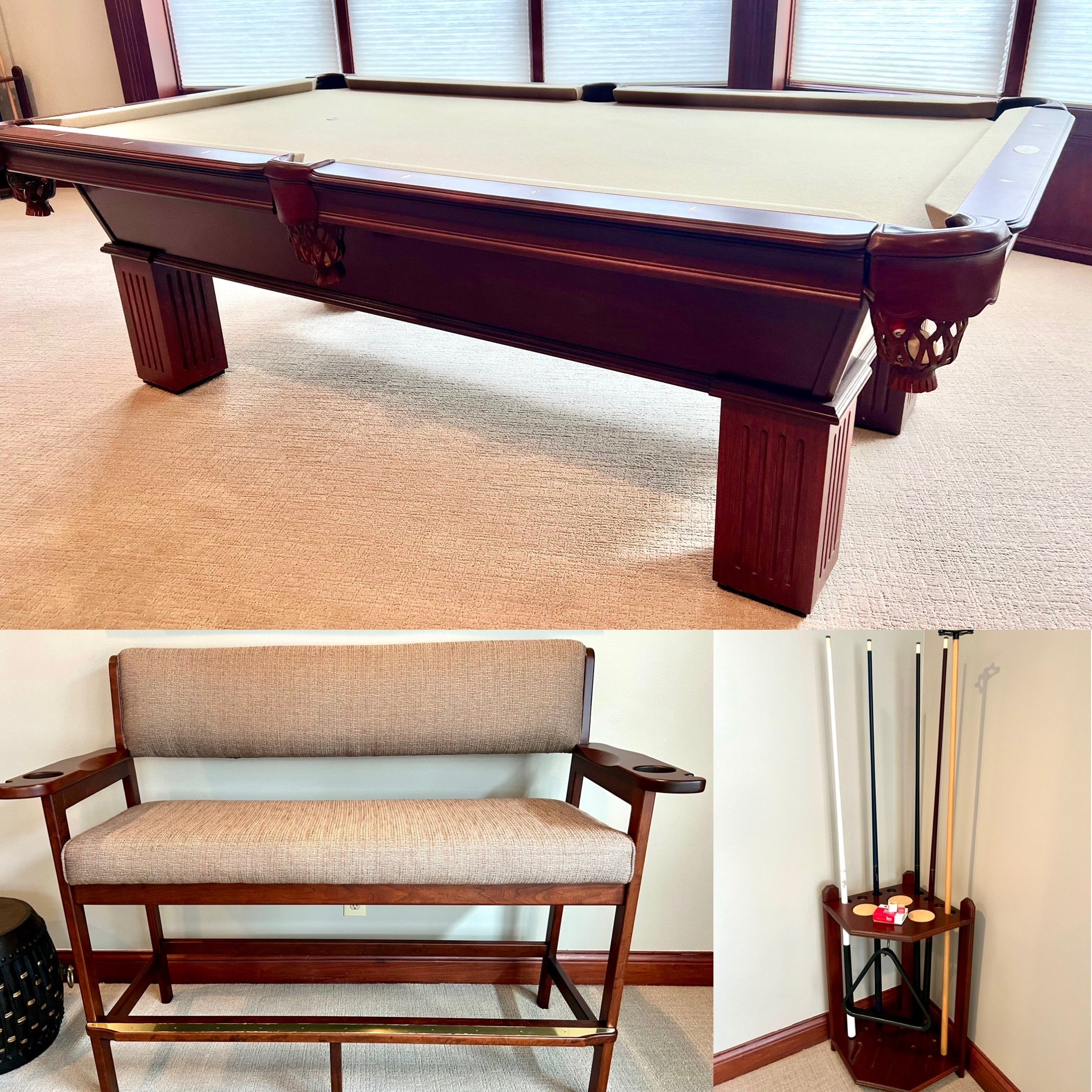 Olhausen Billiard Pool Table, Pub Bench and Accessories – KLM Luxury  Consignment, image size:2048x2048