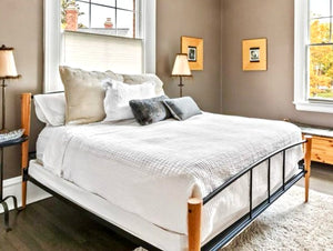 Pottery Barn Queen Metal and Wood Bed