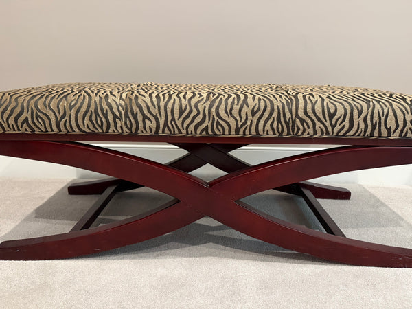 Traditional X Leg Zebra Print Bench