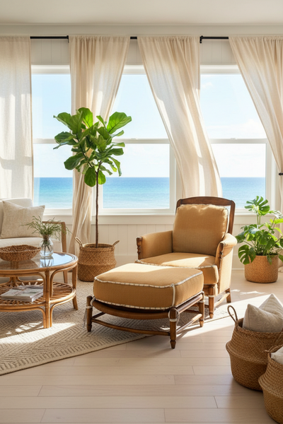 Country Rush Lounge Chair and Ottoman by Charles Pollock