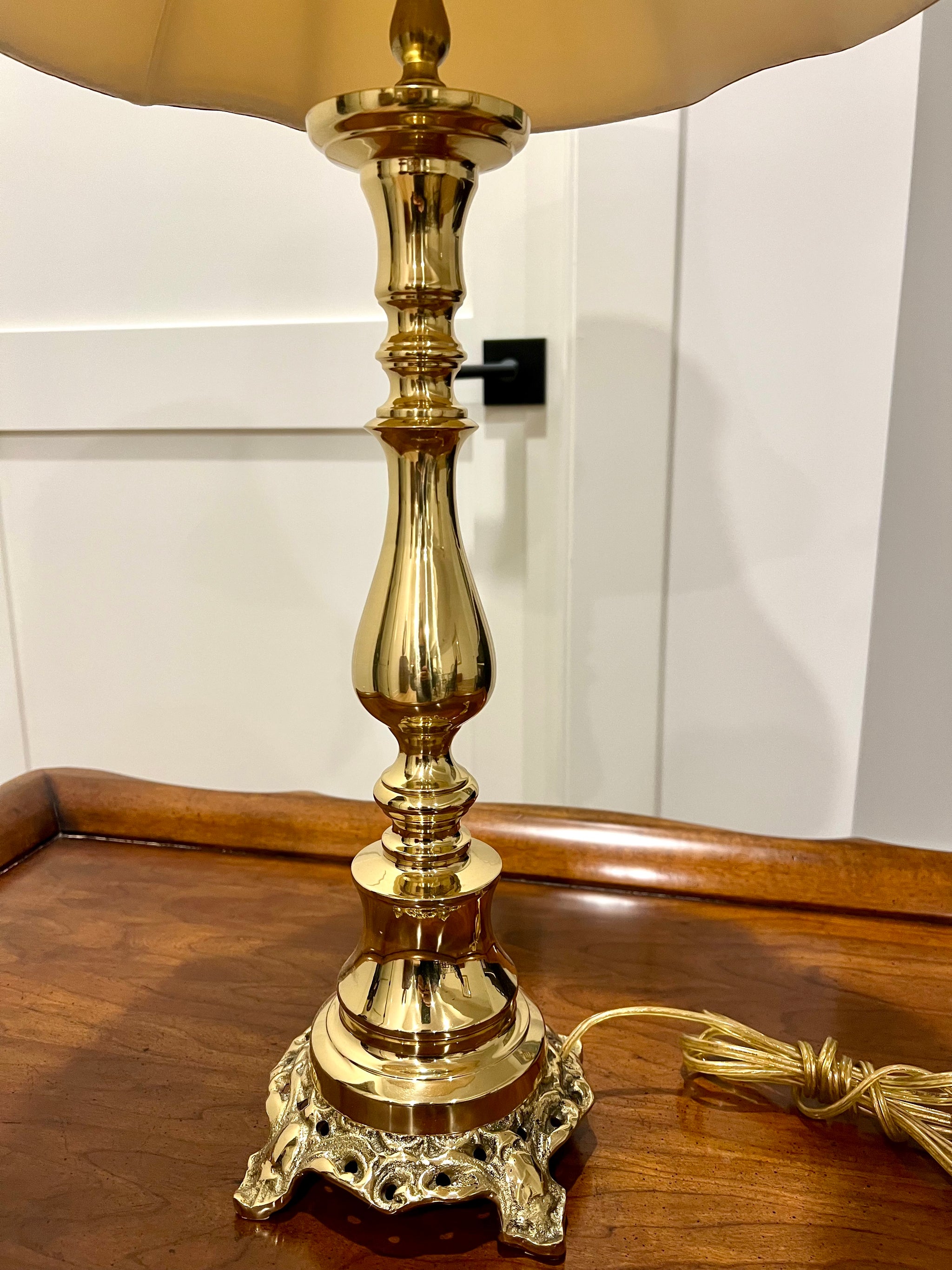 By Diane Solid Brass Table Lamp with Silk Shade – KLM Luxury