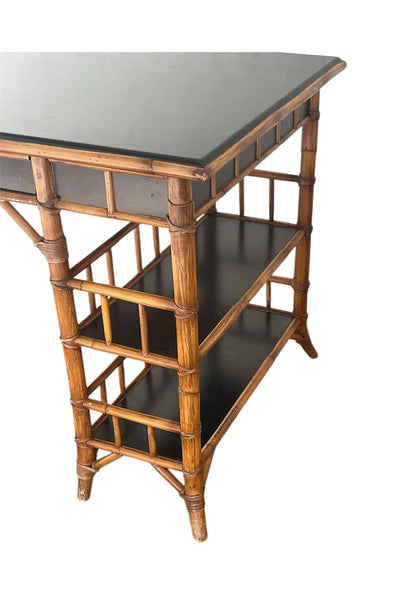Vintage McGuire Chinoiserie Style Bamboo Writing Desk