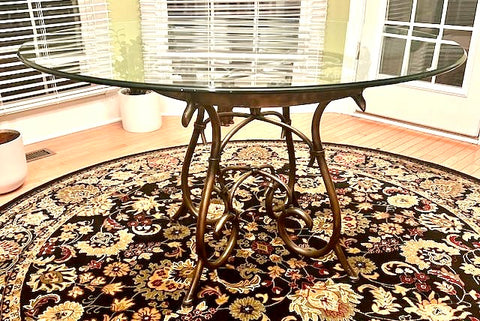 Round 48" Round Glass Dining Table