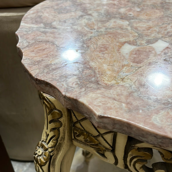 Victorian Style Marble Top Side Table