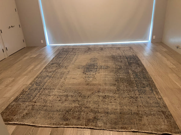 Grey Overdyed Persian Area Rug Made in Pakistan