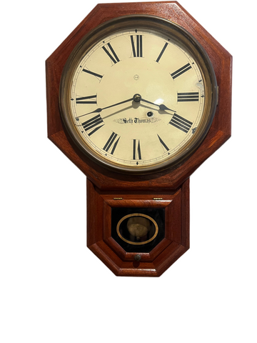 Antique Seth Thomas Octagon Schoolhouse Wall Clock