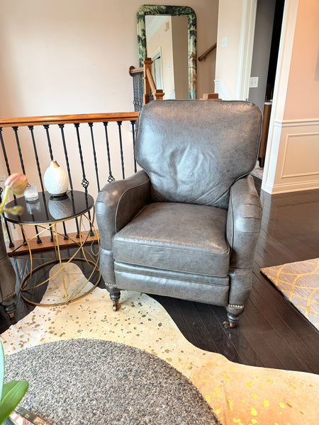 Arhaus Custom Nailhead Trim Leather Recliners (2 available)