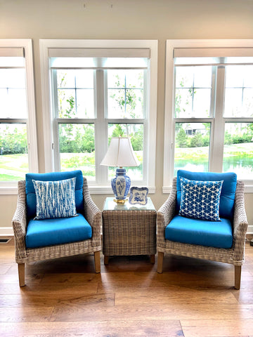 Pair of Modern Wicker Forever Patio Carlisle Lounge Chairs and Side Table with Sunbrella Fabric