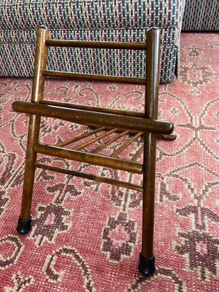 Vintage Wooden Folding Gout Stool Foot Rest