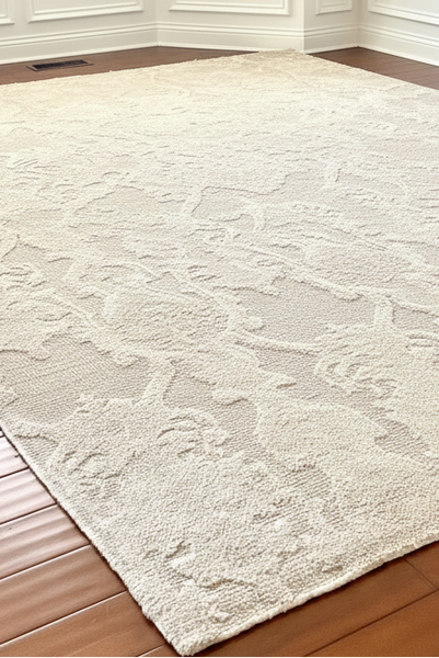 RESTORATION HARDWARE - Scala Damask 9' x 12' Ivory Area Rug
