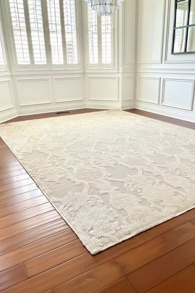 RESTORATION HARDWARE - Scala Damask 9' x 12' Ivory Area Rug