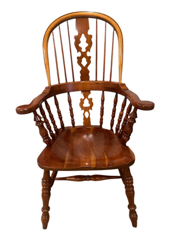 Barnard & Simonds Antique Yew Wood Broad Arm Windsor Chair
