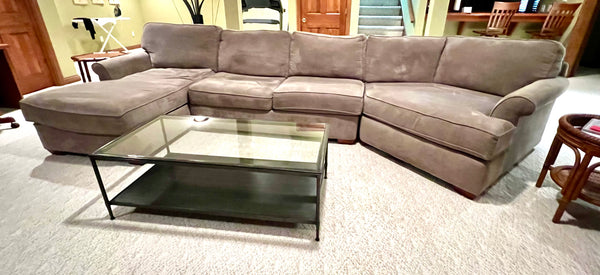 3 Piece Sectional with Chaise and Curved Corner